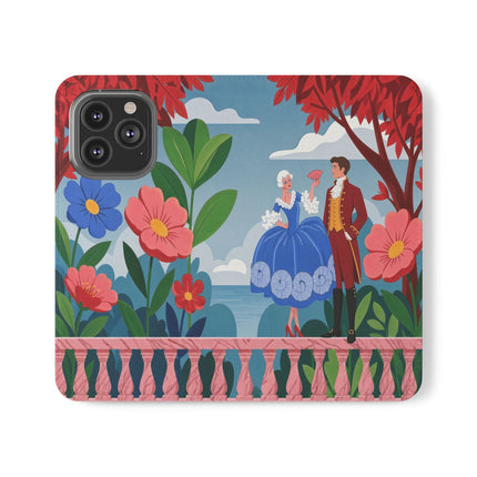 🌺🎭 The Grand Garden Courtship Flip Case – Art Deco Floral Romance