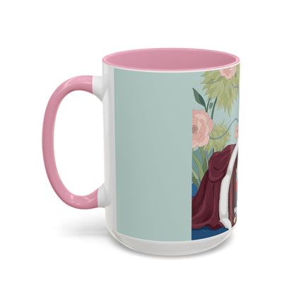 The Lady Of The Scarlet Chaise Colorful Mugs – Art Deco Romantic Elegance