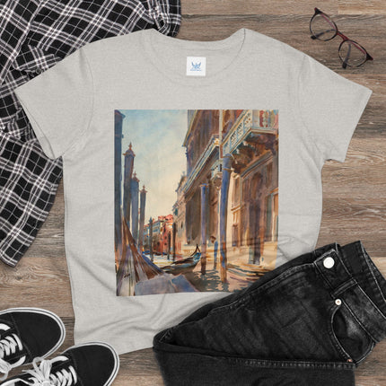 Gondola Moorings on the Grand Canal by John Singer Sargent Women's Midweight Cotton Tee