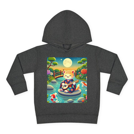 Melodic Kitten by the Koi Pond Toddler Pullover Fleece Hoodie