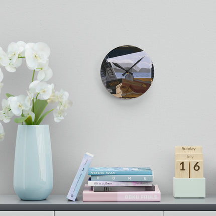 Open Window by Juan Gris Acrylic Wall Clock, Round and Square