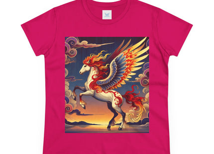 Flame-Winged Horse at Sunset Women's Midweight Cotton Tee