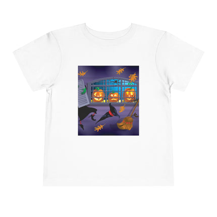 Whimsical Halloween Mischief Toddler Short Sleeve Tee