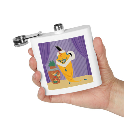 Golden Robe Flask – Elegant Drama & Timeless Sophistication