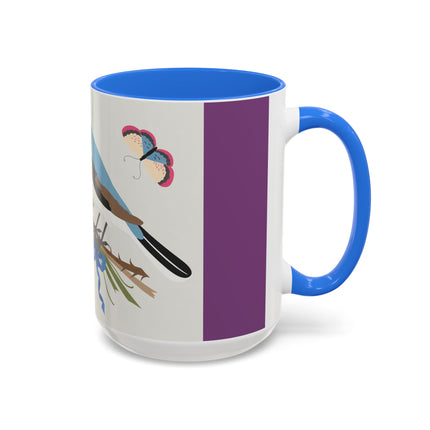 Bluebird & Butterfly Colorful Mugs – Spring Harmony & Delicate Beauty