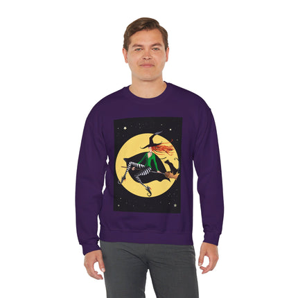 A Witch’s Moonlit Flight Unisex Heavy Blend™ Crewneck Sweatshirt