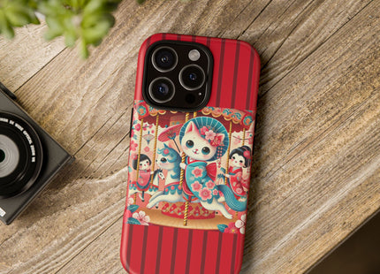 Geisha Kitten's Enchanted Carousel Phone Cases