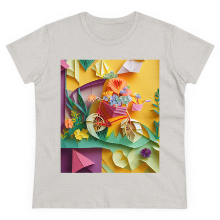 Origami Bicycle Women's Midweight Cotton Tee