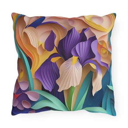 The Elegant Iris Flower Outdoor Pillows