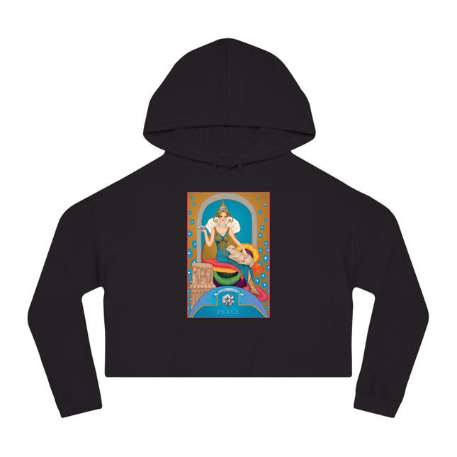 April & Diamond (from the Gem Series) by Sofia Chiostri Women’s Cropped Hooded Sweatshirt