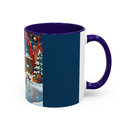 ⛸️🎄 The Christmas Skating Pavilion Colorful Mug – Art Deco Holiday Fantasy