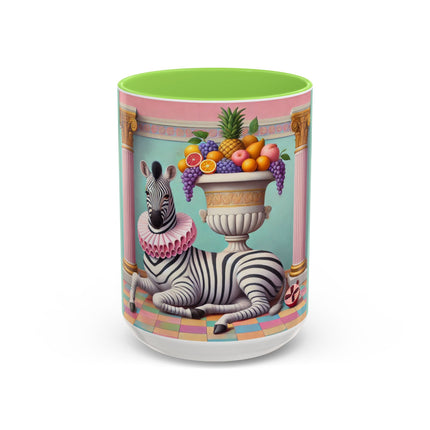 Still Life with Zebra, Fruit, and Pink Columns Colorful Mugs (11oz, 15oz)