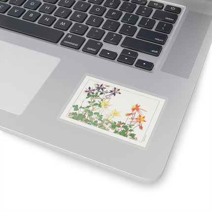 Aquilegia Flower by Tanigami Kônan Kiss-Cut Stickers (4 Sizes)