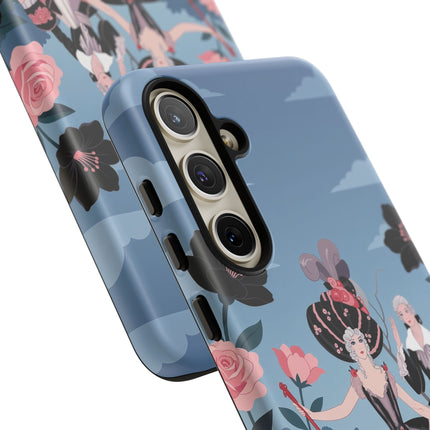 🌹🎭 The Rose Masquerade Promenade Phone Case – Art Deco Floral Elegance