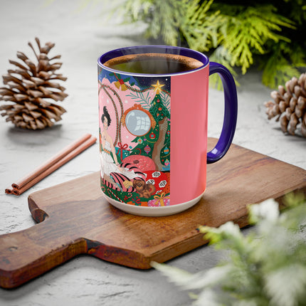 🎀🎄 Christmas Morning In The Rose Parlor Colorful Mug – Art Deco Holiday Fantasy
