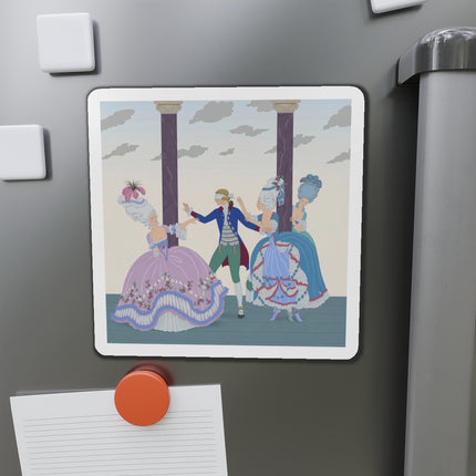 🎭🌸 Blindman’s Bluff Die-Cut Magnets – Rococo Courtship Whimsy
