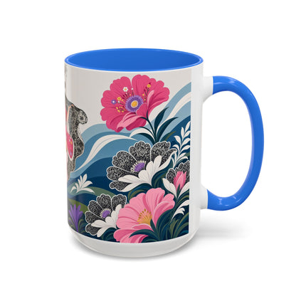 🌸🎀 The Pink Lace Garden Promenade Colorful Mug – Art Deco Fashion Elegance