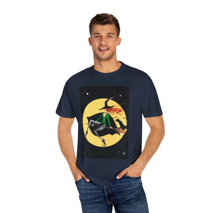 A Witch’s Moonlit Flight Unisex Garment-Dyed T-shirt