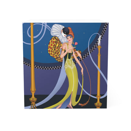 Smoke and Secrets: A Glamorous Encounter in Prohibition Era Note Cube