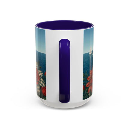 ⛵🌹 The Seaside Rose Traveler Colorful Mug – Art Deco Floral Elegance