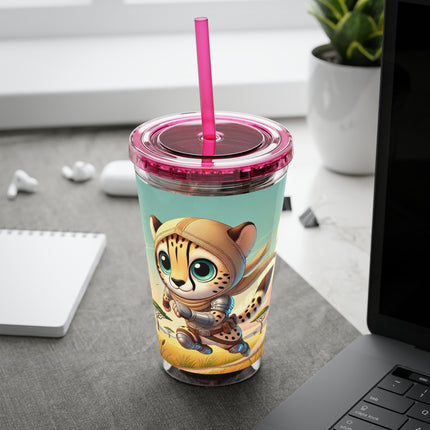 Swift Cheetah Sunsplash Tumbler with Straw, 16oz
