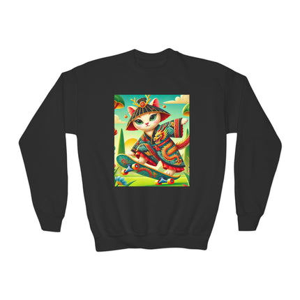 Dragon Dance on Wheels Youth Crewneck Sweatshirt – Energy, Style & Fearless Creativity