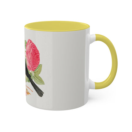 Blackbird with Roses by Anonymous Colorful Mugs, 11oz
