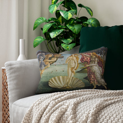 Birth of Venus by Sandro Botticelli Spun Polyester Lumbar Pillow