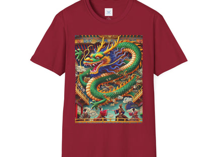 Tibetan Dragon Over Kabuki Duel Unisex Softstyle T-Shirt