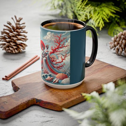 Ladies by the Quiet Sea Colorful Mugs (11oz, 15oz)
