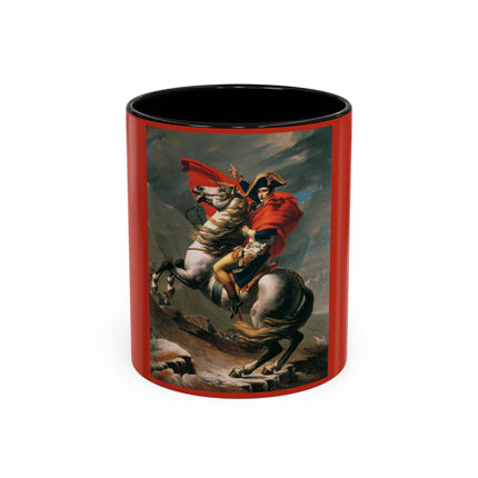 Napoleon Crossing the Alps by Jacques-Louis David Colorful Mugs (11oz, 15oz)