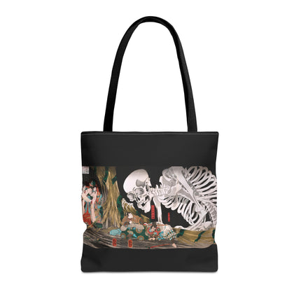 Mitsukuni Defying the Skeleton Spectre by Utagawa Kuniyoshi Tote Bag (AOP)
