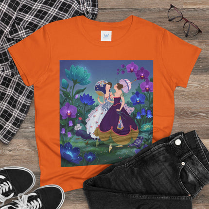 💜🌸 The Ladies Of The Enchanted Garden Cotton Tee – Art Deco Fashion Illustration