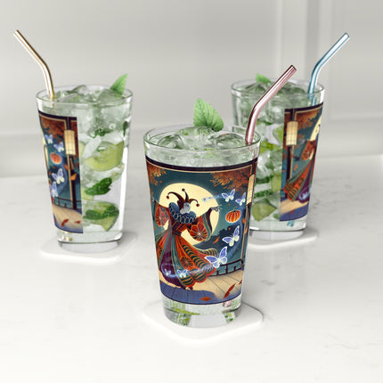 Court Magician with Ghost Butterflies Glass, 16oz