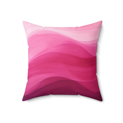 Autumn Serenade in Fuchsia and Pink Spun Polyester Square Pillow