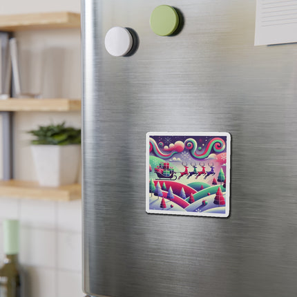 Festive Reindeer Flight Die-Cut Magnets (5 Sizes)