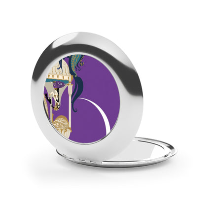 Moonlit Reverie Pavilion Compact Mirror – Art Deco Elegance & Mystical Serenity