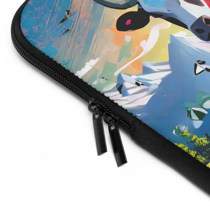 Cyber Glitch Cow Laptop Sleeve