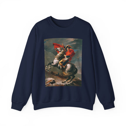 Napoleon Crossing the Alps by Jacques-Louis David Heavy Blend™ Crewneck Sweatshirt