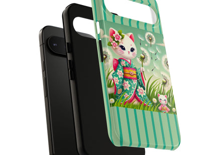 Geisha Kitten and the Dandelion Phone Cases