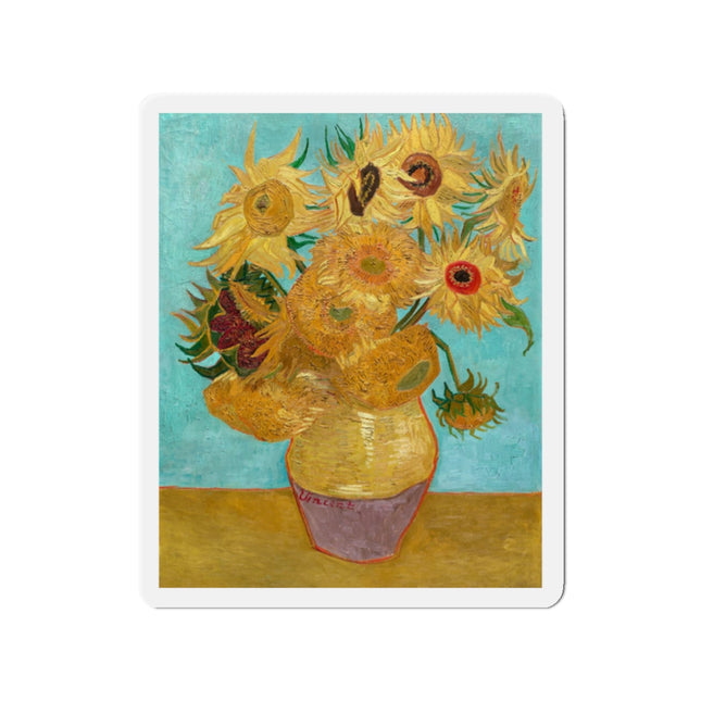 Vase with Twelve Sunflowers by Vincent Van Gogh Die-Cut Magnets (5 Sizes)