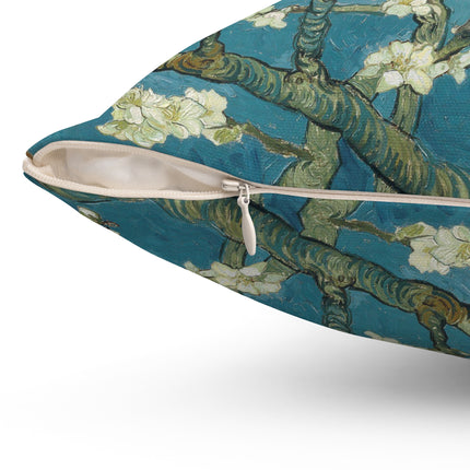 Almond Blossom by Vincent van Gogh Spun Polyester Square Pillow
