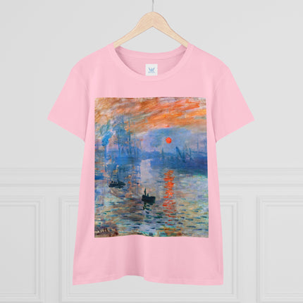 Sunrise by Claude Monet Women's Midweight Cotton Tee