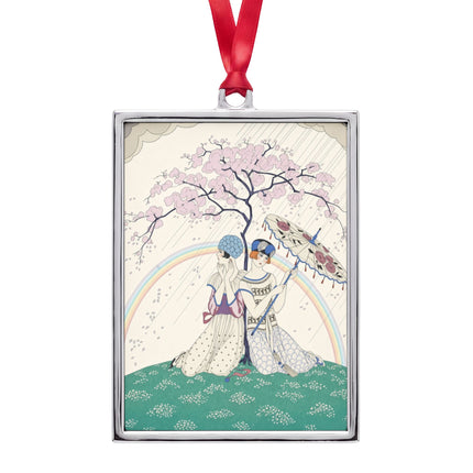 🌸🌈 The Ladies Of The Rainbow Garden Portrait Frame Ornament – Art Deco Spring Romance