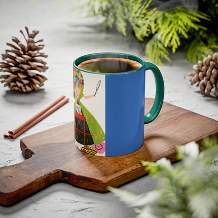 Lady with the Golden Fish Colorful Mugs – Whimsical Fashion & Playful Fantasy