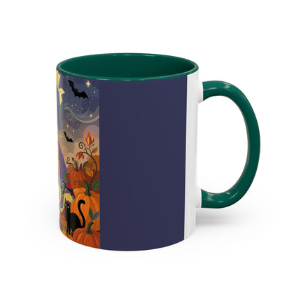 🌙🎃 The Moonlit Garden Walk Colorful Mug – Elegant Halloween Charm