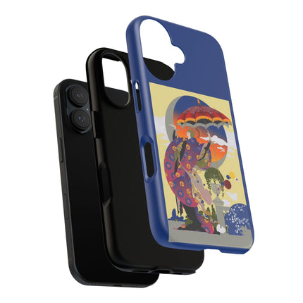 Parasol Sunset Geisha Phone Case – Elegant Twilight Grace