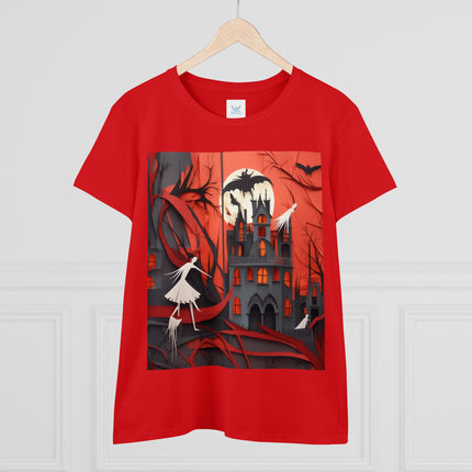 Halloween Night Scene Women's Midweight Cotton Tee
