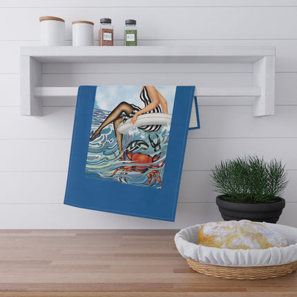 Playful Waves and Fashion Follies Kitchen Towel