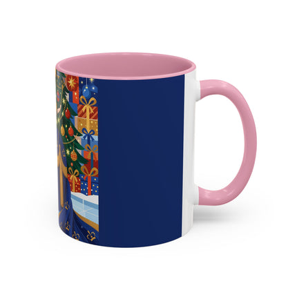 👑🎄 The Christmas Queen Of Golden Bells Colorful Mug – Art Deco Holiday Elegance